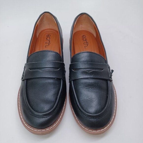 Earth Shoes Javas Black Leather Penny Loafer Preppy Flats Womens Size 6.5 - Picture 3 of 13